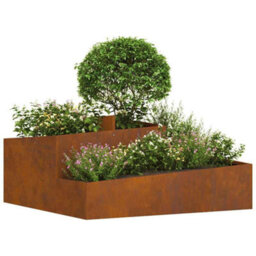 Berkfield Garden Planter Brown 100 X 100 X 50 Cm Weathering Steel - thumbnail 3