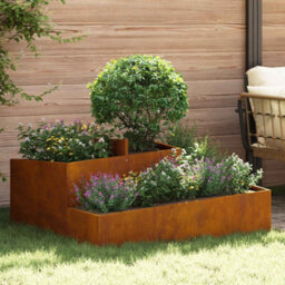 Berkfield Garden Planter Brown 100 X 100 X 50 Cm Weathering Steel