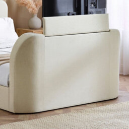 Shelly Cream Fabric Electric Tv Bed Frame - 6Ft Super King Size - thumbnail 9