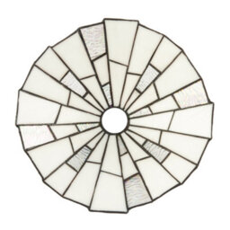 Happy Homewares Contemporary White Tiffany Pendant Light Shade With Clear Accents - thumbnail 3