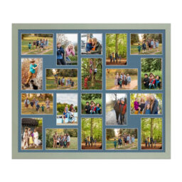 AK Frames 80X70Cm Green Modern Multi Photo Frame With Pompadour Mount - Holds 20 Apertures (18X) 6X4, (2X) 4X4 Photos - thumbnail 1