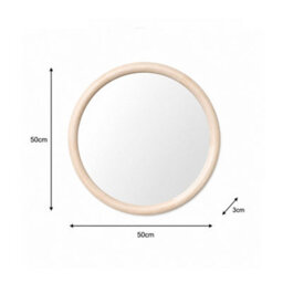 Melody Maison White Washed Wooden Round Wall Mirror - 50Cm X 50Cm - thumbnail 8
