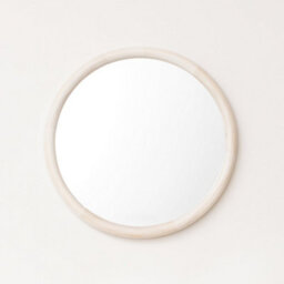 Melody Maison White Washed Wooden Round Wall Mirror - 50Cm X 50Cm - thumbnail 4