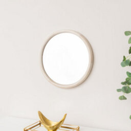 Melody Maison White Washed Wooden Round Wall Mirror - 50Cm X 50Cm - thumbnail 3