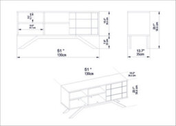 Decorotika North Tv Stand Tv Unit Tv Cabinet White And Gold - thumbnail 4