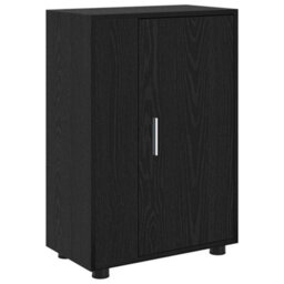 Berkfield 4 Piece Tv Cabinet Set 4 Pcs Black Oak Engineered Wood - thumbnail 8