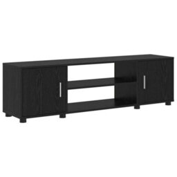 Berkfield 4 Piece Tv Cabinet Set 4 Pcs Black Oak Engineered Wood - thumbnail 6