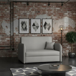 Sofa Viva Loft Ii With Sleeping Function And Storage Chipboard Metal Legs Wooden Frame 127Cm Width Light Grey - thumbnail 1