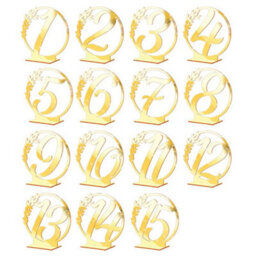 Wedding Table Numbers With Stand Round Mirror Gold Table Decor