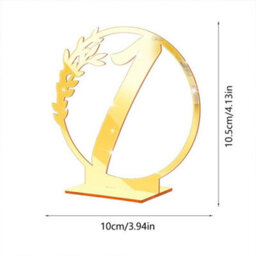 Wedding Table Numbers With Stand Round Mirror Gold Table Decor - thumbnail 2