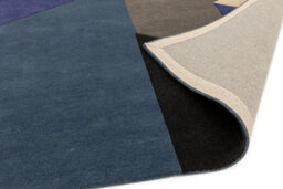 Blue Wool Handmade Luxurious Modern Abstract Geometric Rug For For Living Room And Bedroom-120Cm X 170Cm - thumbnail 5