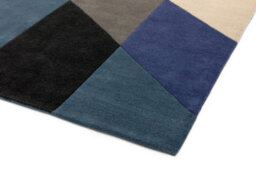 Blue Wool Handmade Luxurious Modern Abstract Geometric Rug For For Living Room And Bedroom-120Cm X 170Cm - thumbnail 2