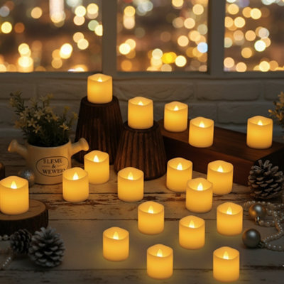 LKH Home Collection Lkh Led Tea Lights Candles Pack Of 24 Battery Operated Tea Light Votive Candles Flameless Flickering Warm White Led Candle