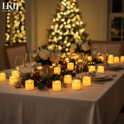 LKH Home Collection Lkh Led Tea Lights Candles Pack Of 24 Battery Operated Tea Light Votive Candles Flameless Flickering Warm White Led Candle - thumbnail 9