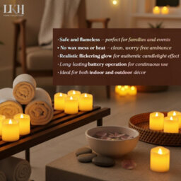 LKH Home Collection Lkh Led Tea Lights Candles Pack Of 24 Battery Operated Tea Light Votive Candles Flameless Flickering Warm White Led Candle - thumbnail 6