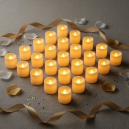 LKH Home Collection Lkh Led Tea Lights Candles Pack Of 24 Battery Operated Tea Light Votive Candles Flameless Flickering Warm White Led Candle - thumbnail 2