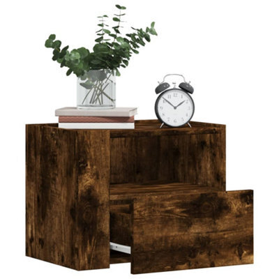 Berkfield Wall-Mounted Bedside Cabinet Smoked Oak 45X30X35 Cm - image 1