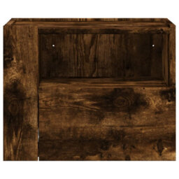 Berkfield Wall-Mounted Bedside Cabinet Smoked Oak 45X30X35 Cm - thumbnail 4