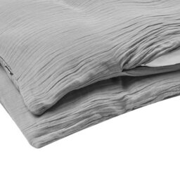 Beliani Duvet Cover Set Sumner 220 X 240 Cm Cotton Muslin Light Grey - thumbnail 7