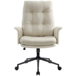 Cream Double Cushioned Desk Chair Comfy,executive Office Chair - thumbnail 3