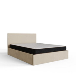 Gfw End Lift Ottoman Bed 120Cm Velvet Natural Small Double - thumbnail 4