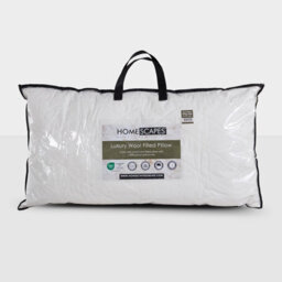 "Homescapes Premium Wool King Size Pillow With Quilted Case, 19 X 35"""