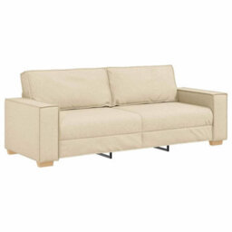 Vidaxl 3-Seater Sofa With Cushion Cream Fabric - thumbnail 2