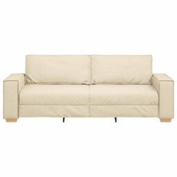 Vidaxl 3-Seater Sofa With Cushion Cream Fabric - thumbnail 4