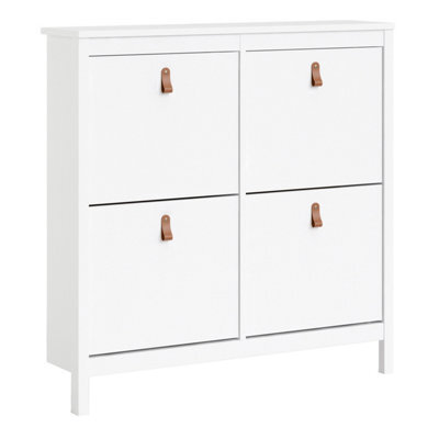 Furniture To Go Barcelona Shoe Cabinet 4 Compartments In White - image 1
