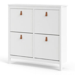 Furniture To Go Barcelona Shoe Cabinet 4 Compartments In White - thumbnail 3