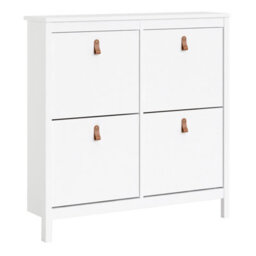 Furniture To Go Barcelona Shoe Cabinet 4 Compartments In White - thumbnail 1