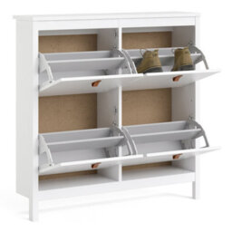 Furniture To Go Barcelona Shoe Cabinet 4 Compartments In White - thumbnail 4