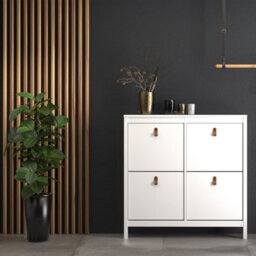 Furniture To Go Barcelona Shoe Cabinet 4 Compartments In White - thumbnail 5