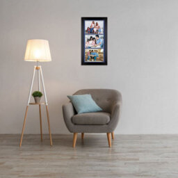 AK Frames 16X8 Matte Black Modern Multi Photo Frame With Blue Mount - Holds 3 Apertures (3X) 7X5 Photos - thumbnail 3