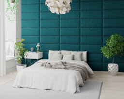 Aspire Easymount Wall Mounted Upholstered Panels, Modular Diy Headboard In Plush Velvet Fabric, Emerald (Pack Of 2) - thumbnail 3