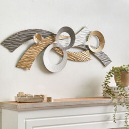 Wyld And Coco Luxewall Gold Metal Wall Art Modern Glam Horizontal Accent, W90 X D6 X H31Cm - thumbnail 2