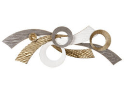 Wyld And Coco Luxewall Gold Metal Wall Art Modern Glam Horizontal Accent, W90 X D6 X H31Cm - thumbnail 1