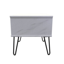 Osaka 1 Drawer Midi Bedside Cabinet In Marble (Ready Assembled) - thumbnail 2
