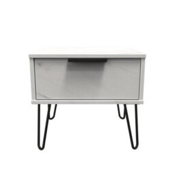 Osaka 1 Drawer Midi Bedside Cabinet In Marble (Ready Assembled)