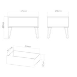 Osaka 1 Drawer Midi Bedside Cabinet In Marble (Ready Assembled) - thumbnail 6