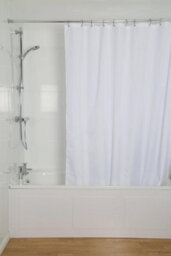 Croydex Hygiene 'n' Clean Plain Textile Shower Curtain - White - thumbnail 3