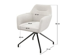 Solace+Co Isla Swivel Dining Chair Set Of 2 Cream - thumbnail 8