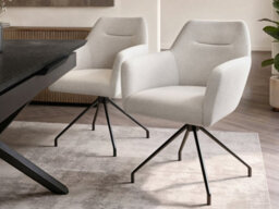 Solace+Co Isla Swivel Dining Chair Set Of 2 Cream - thumbnail 2