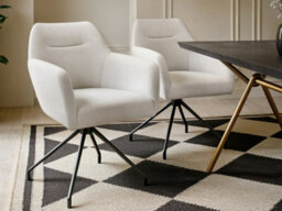Solace+Co Isla Swivel Dining Chair Set Of 2 Cream - thumbnail 1