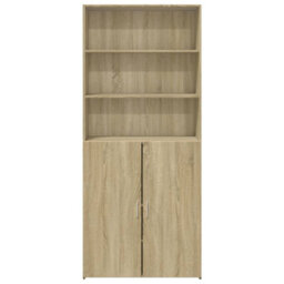 Berkfield Highboard Sonoma Oak 80X42.5X185 Cm Engineered Wood - thumbnail 4