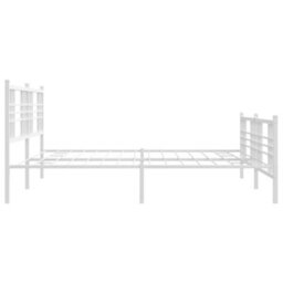 Berkfield Metal Bed Frame Without Mattress With Footboard White 180X200Cm - thumbnail 5