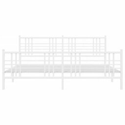Berkfield Metal Bed Frame Without Mattress With Footboard White 180X200Cm - thumbnail 4