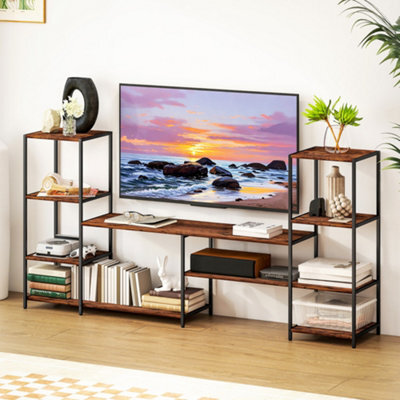 Homcom Tv Unit For Tvs Up To 55 Inches, Industrial Tv Stand With Shelves - image 1