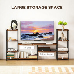 Homcom Tv Unit For Tvs Up To 55 Inches, Industrial Tv Stand With Shelves - thumbnail 4