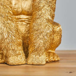Valuelights Modern Gold Sitting Gorilla Monkey Design Table Lamp With Black Gold Drum Shade - thumbnail 5